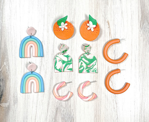 Polymer Clay Earrings by Pineapple Paper Co