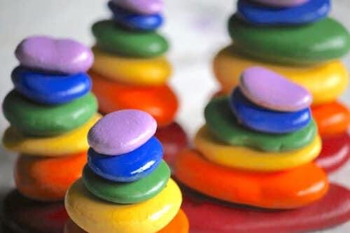 Rainbow Stacking Stones by Parents