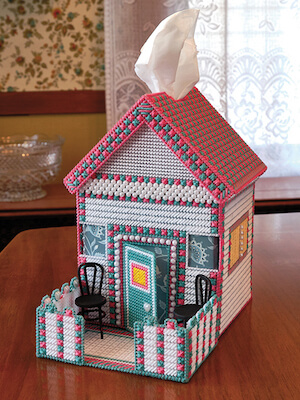 She Shed Tissue Box Plastic Canvas Pattern by Annie's Craft Store