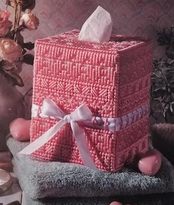 Sweetheart Boutique Tissue Box Plastic Canvas Pattern by Raindrops And Memories