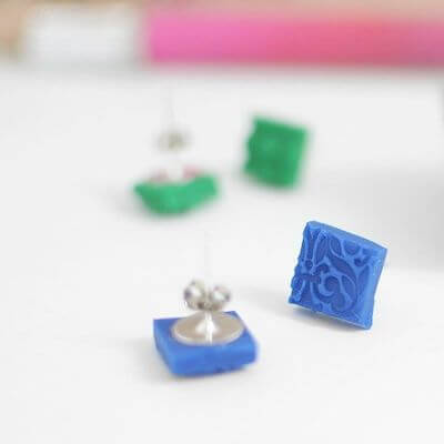 Textured Polymer Clay Earrings by Melissa Esplin