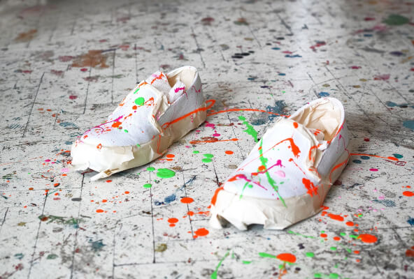 abstract design shoe painting