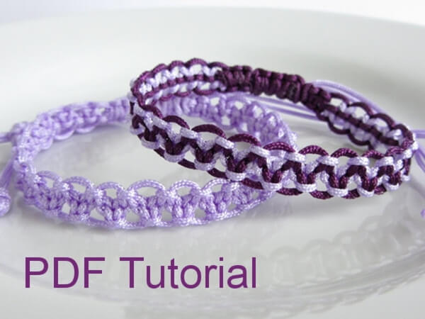 Alternating Square Knot Macrame Bracelet Pattern by Purplewyvernjewels