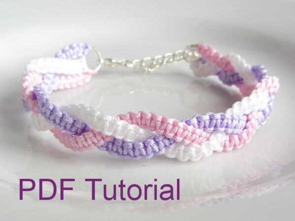 Braided Square Knot Macrame Bracelet Pattern by Purplewyvernjewels