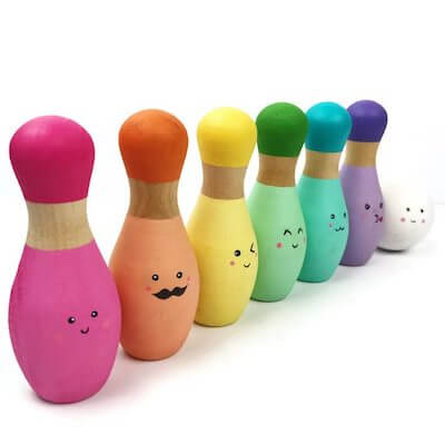 DIY Painted Wooden Toy Bowling Set by Color Made Happy