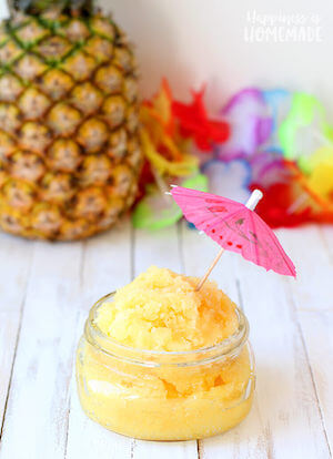 DIY Piña Colada Sugar Scrub by Happiness Is Homemade