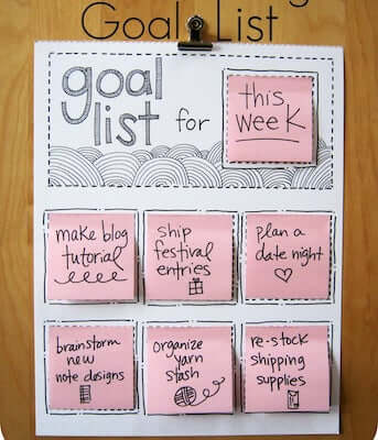 DIY Rotating Goal List by Pop Sugar