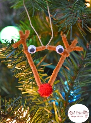 Easy DIY Rudolph Pipe Cleaner Christmas Ornament
