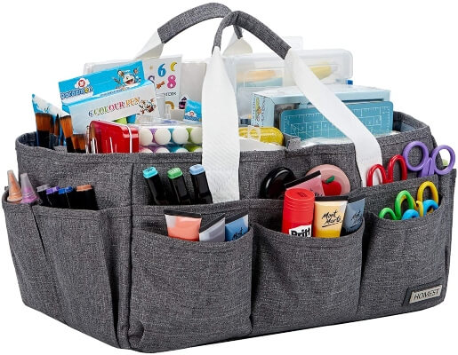 HOMEST Craft Organizer Tote Bag with Multiple Pockets