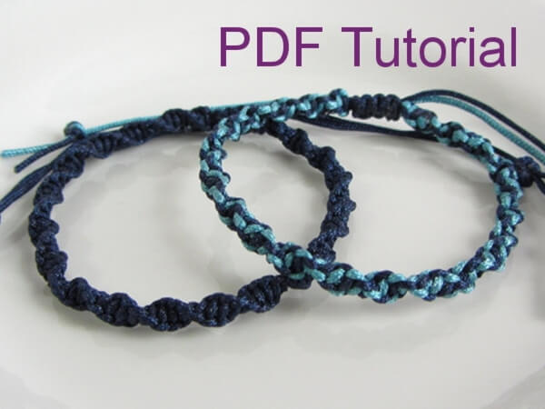 Half Square Knot Spiral Macrame Bracelet Pattern by purplewyvern