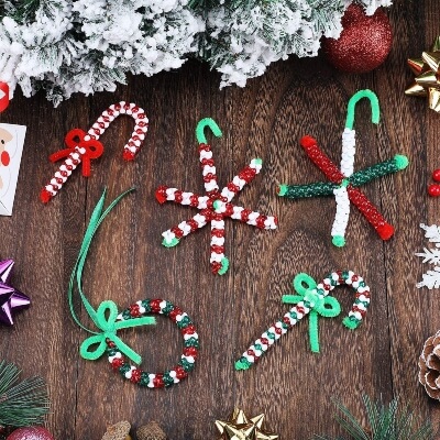 Tri-Shaped Beads Plastic Pipe Cleaners for Decorations