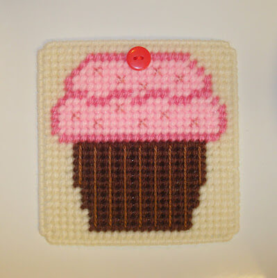 Cupcake Plastic Canvas Coaster Pattern by DIY'S Hooks And Yarns