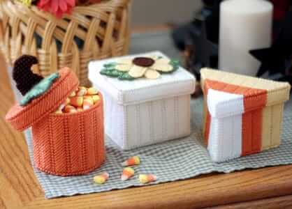 Fall Boxes Plastic Canvas Pattern by Little Sapphire