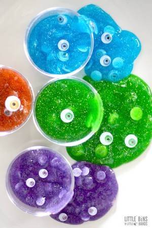 Google Eye Monster Slime Recipe For Kids by Little Bins For Little Hands