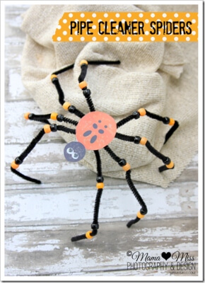 kiddo craft Pipe Cleaner Spiders