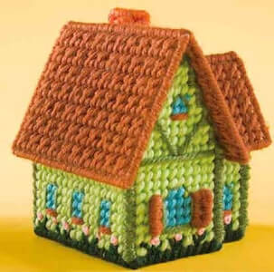 Mini Village Houses Plastic Canvas Pattern by Fairy Penguin Crafts