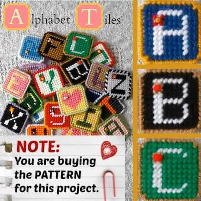 33 Plastic Canvas Patterns 25 Plastic Canvas Alphabet Tiles Pattern by Ready Set Sew by Evie