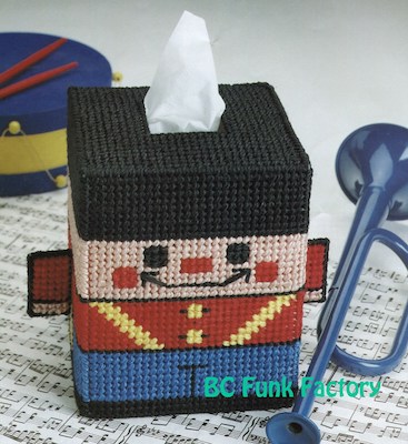 Plastic Canvas Nutcracker Tissue Box Pattern by BC Funk Factory