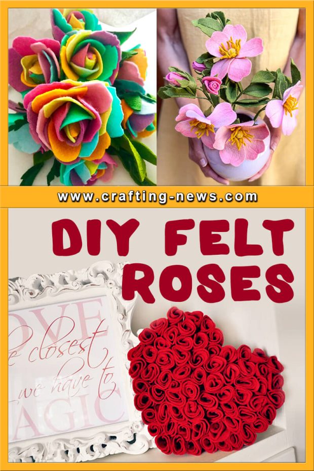 The Process To Make Felt Roses Is Shown