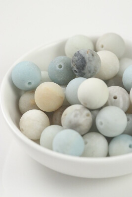 AMAZONITE Frosted Round Gemstone Beads from LeeandLynnStudios
