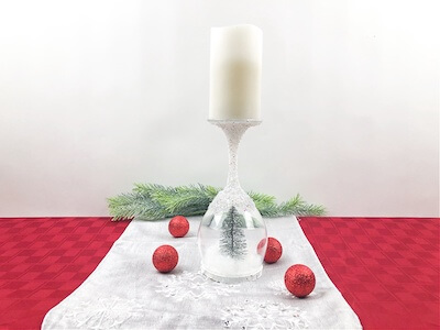 DIY Christmas Wine Glass Candle Holder by Food Wine Sunshine