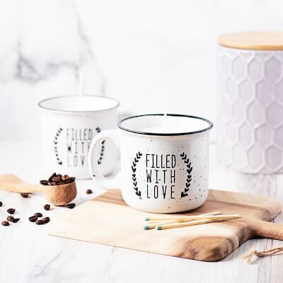 DIY Coffee Candle Mugs by Farmhouse Chic Living