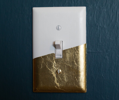 DIY Gold Leaf Light Switch Cover by Sarah Hearts