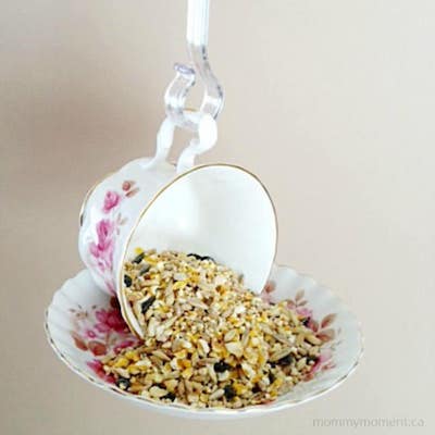 DIY Tea Cup Bird Feeder by Mommy Moment