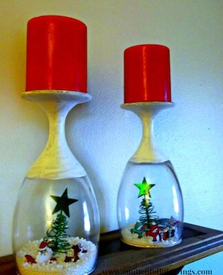 DIY Wine Glass Candle Holder by Fresh Outta Time