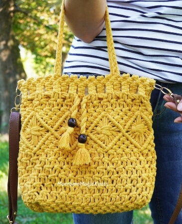 DIY Macrame Market Bag Pattern by TysKnots