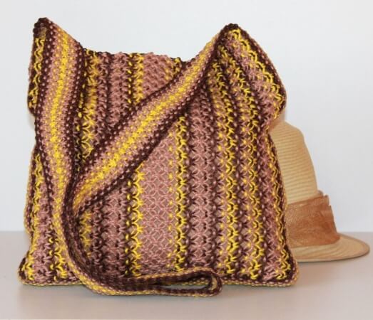 Macrame Bag Striped Pattern by BagsHandmadeStudio