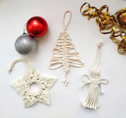 Macrame Christmas Ornaments by MacrameByKaretskaya