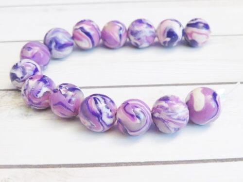 Marbled Polymer Clay Beads from CassysCornerCrafts