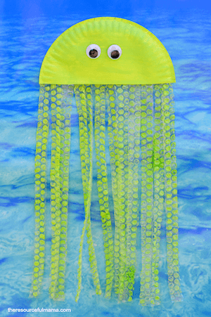 Bubble Wrap & Paper Plate Jellyfish Craft by The Resourceful Mama