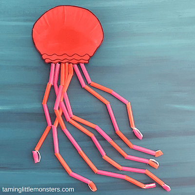 Easy Paper Plate Jellyfish Craft by Taming Little Monsters