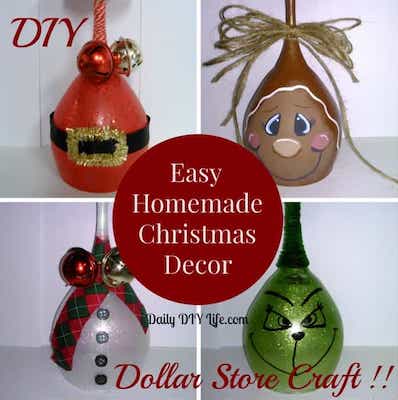 Holiday Wine Glass Candle Holder by Daily DIY Life