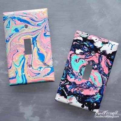 Marbled Light Switch Covers by Doodlecraft