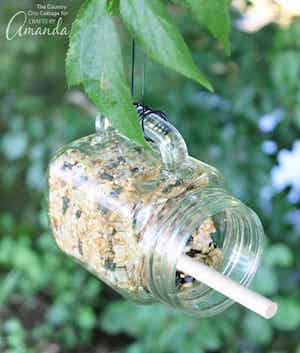 Mason Jar Bird Feeder by Crafts By Amanda