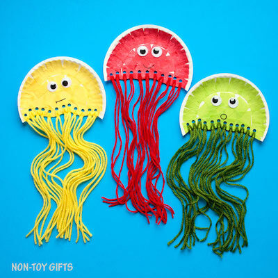 Paper Plate Jellyfish Craft For Kids by Non-Toy Gifts