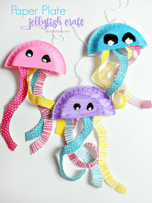 Paper Plate Jellyfish Craft by About A Mom