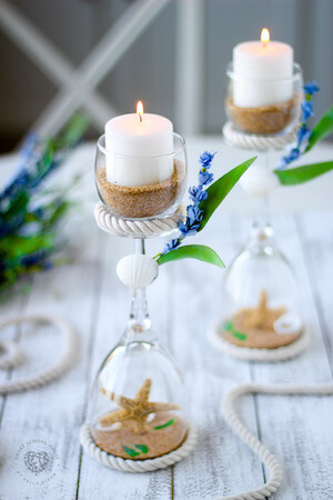 Wine Glass Candle Holders by Smart School House