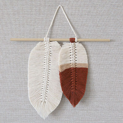 Buy Macrame Wall Hanging Feathers/ Big Macrame Leaf/ Feather Macrame/  Macrame Leaf Wall Hanging/ Made in Canada/nursery/for Mom Online in India -  Etsy