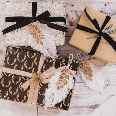 Christmas Ornaments Feather Macrame Tutorial by The DIY Mommy