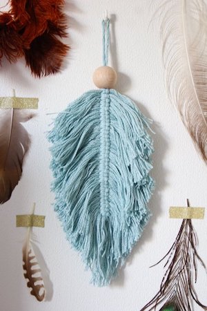 DIY macrame feather