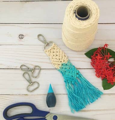 DIY Macrame Keychain Tutorial by Crafting On The Fly