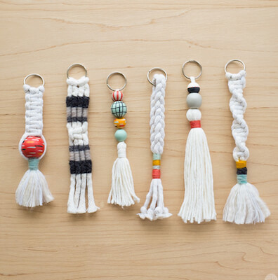 DIY Tassel And Macrame Keychains by Think Make Share