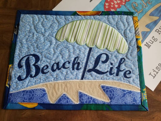 Nautical Beachy Applique Mug Rug Pattern by LisaCapenQuilts