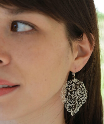 Silver Leaf Earrings from Knitter’s Pride