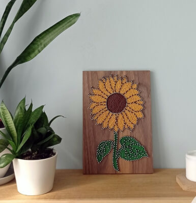 Sunflower String Art Pattern by DiArtCo