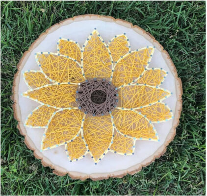 Sunflower String Art Template by StringsByJen